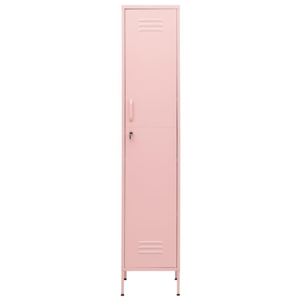 vidaXL Locker Cabinet Pink 13.8"x18.1"x70.9" Steel