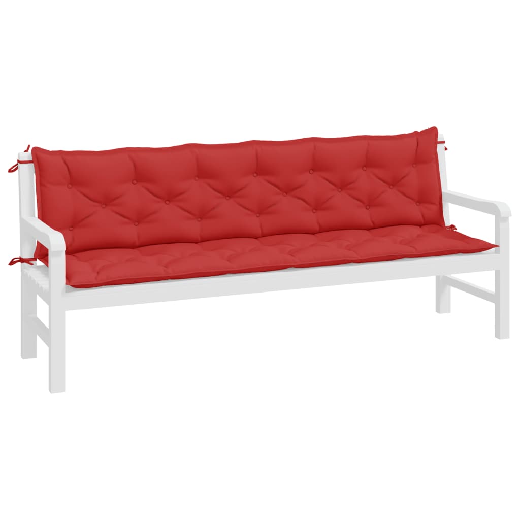 vidaXL Garden Bench Cushions 2pcs Red 78.7"x19.7"x2.8" Oxford Fabric
