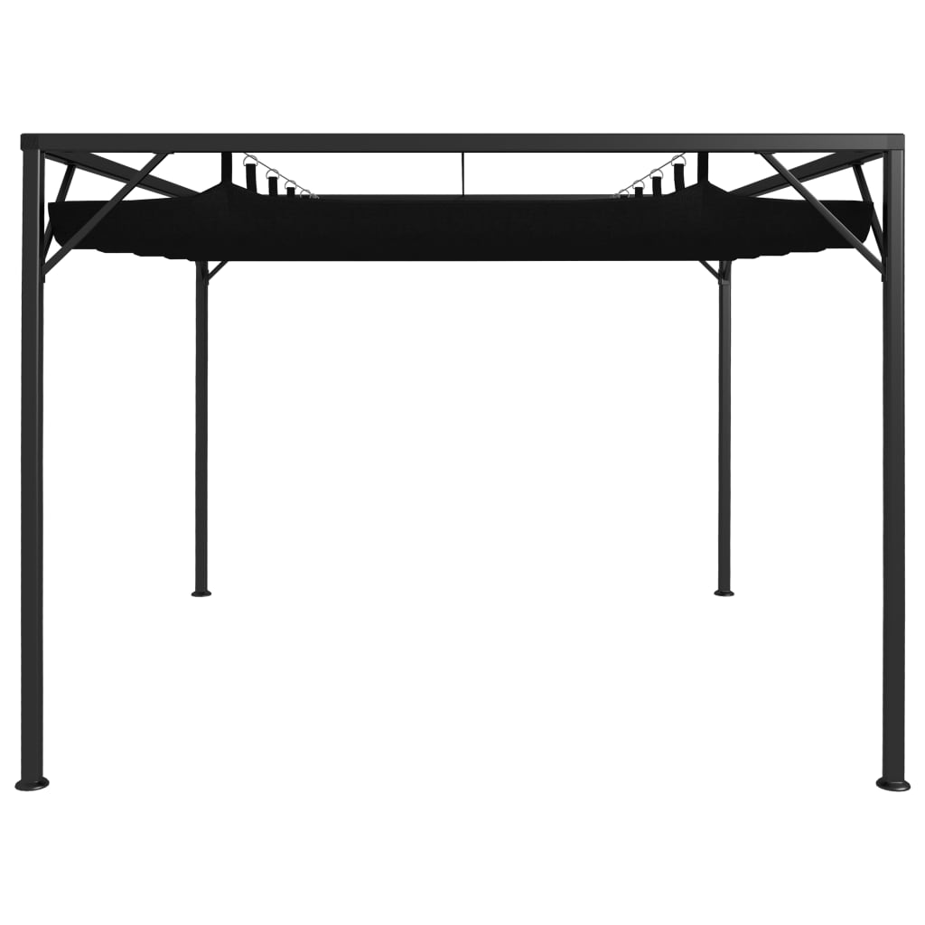 vidaXL Garden Gazebo with Retractable Roof Canopy 9.8'x9.8' Anthracite