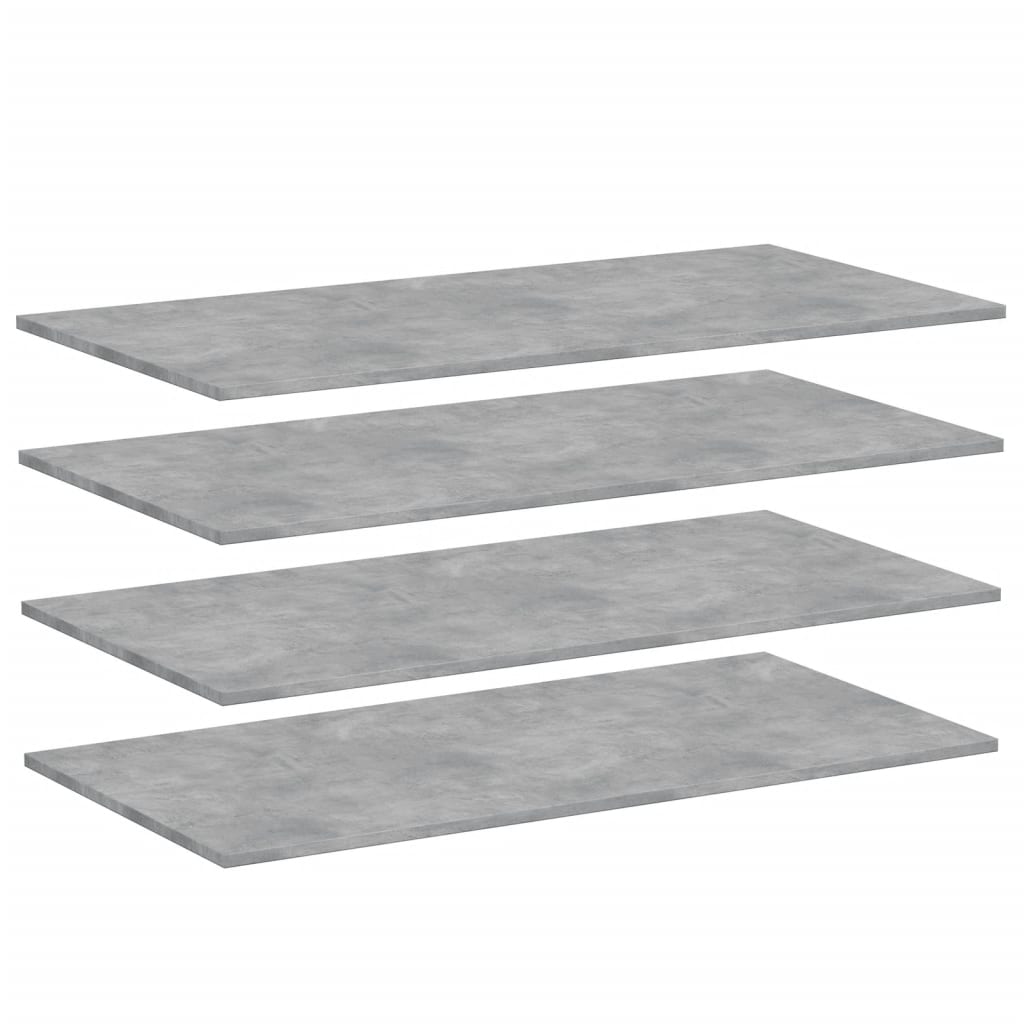 vidaXL Bookshelf Boards 4 pcs Concrete Gray 39.4"x19.7"x0.6" Engineered Wood