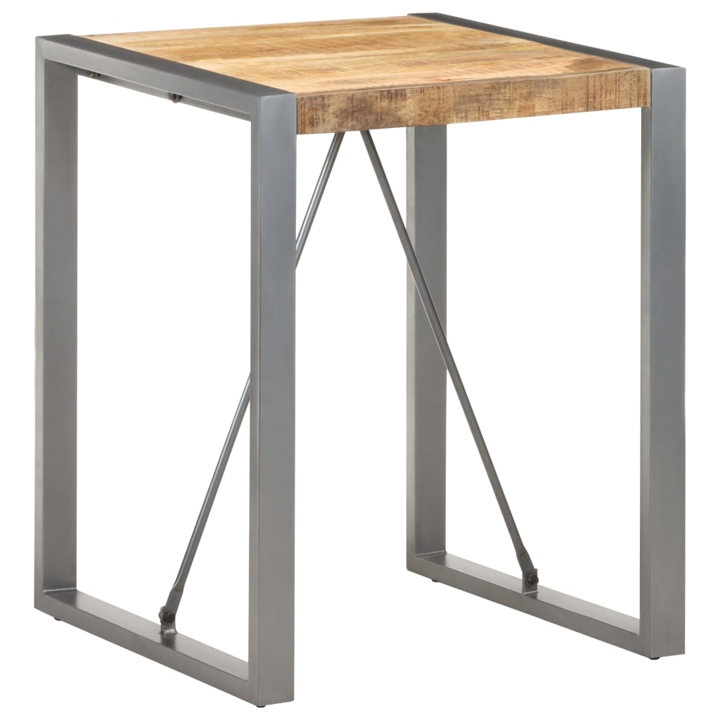 vidaXL Dining Table 23.6"x23.6"x29.5" Solid Rough Mango Wood