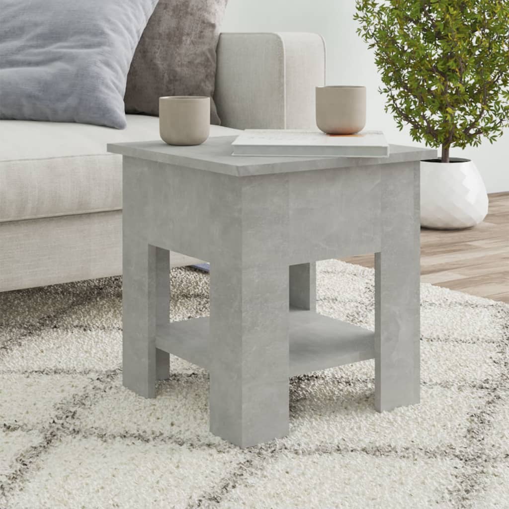 vidaXL Coffee Table Concrete Gray 15.7"x15.7"x16.5" Engineered Wood