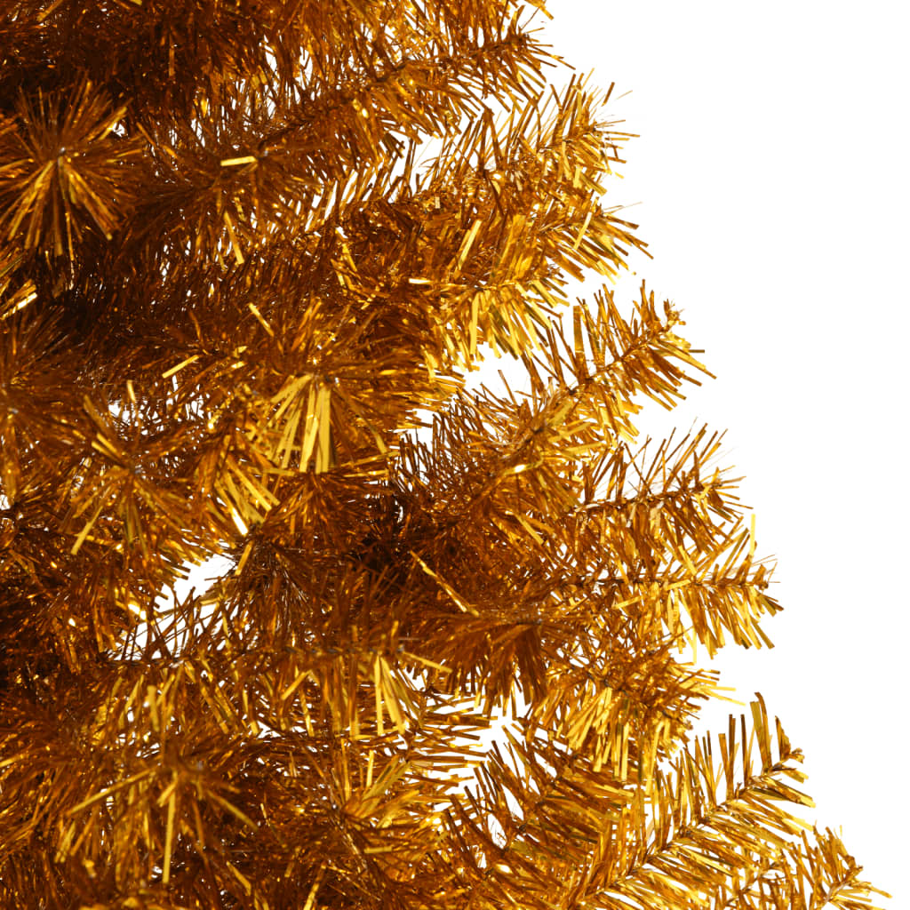 vidaXL Artificial Half Christmas Tree with Stand Gold 7 ft PVC
