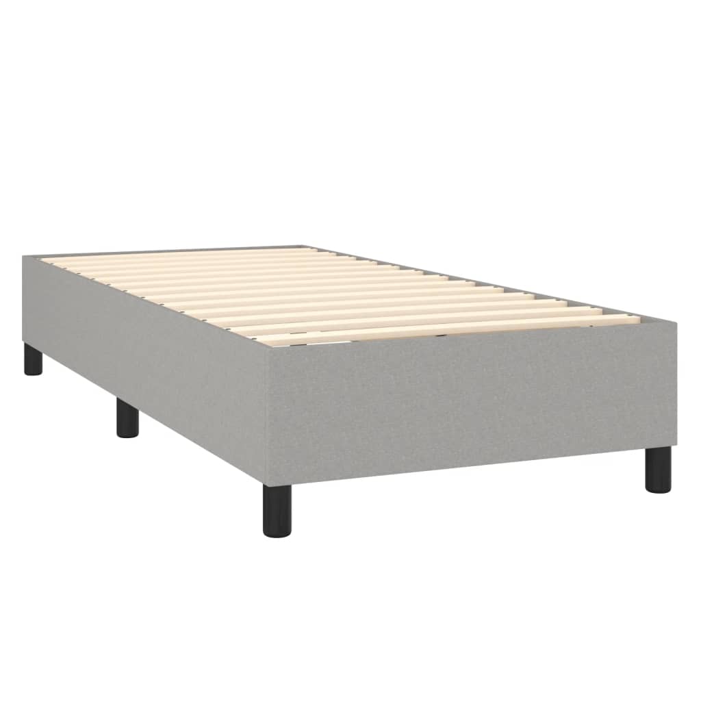 vidaXL Box Spring Bed with Mattress Light Gray Twin Fabric