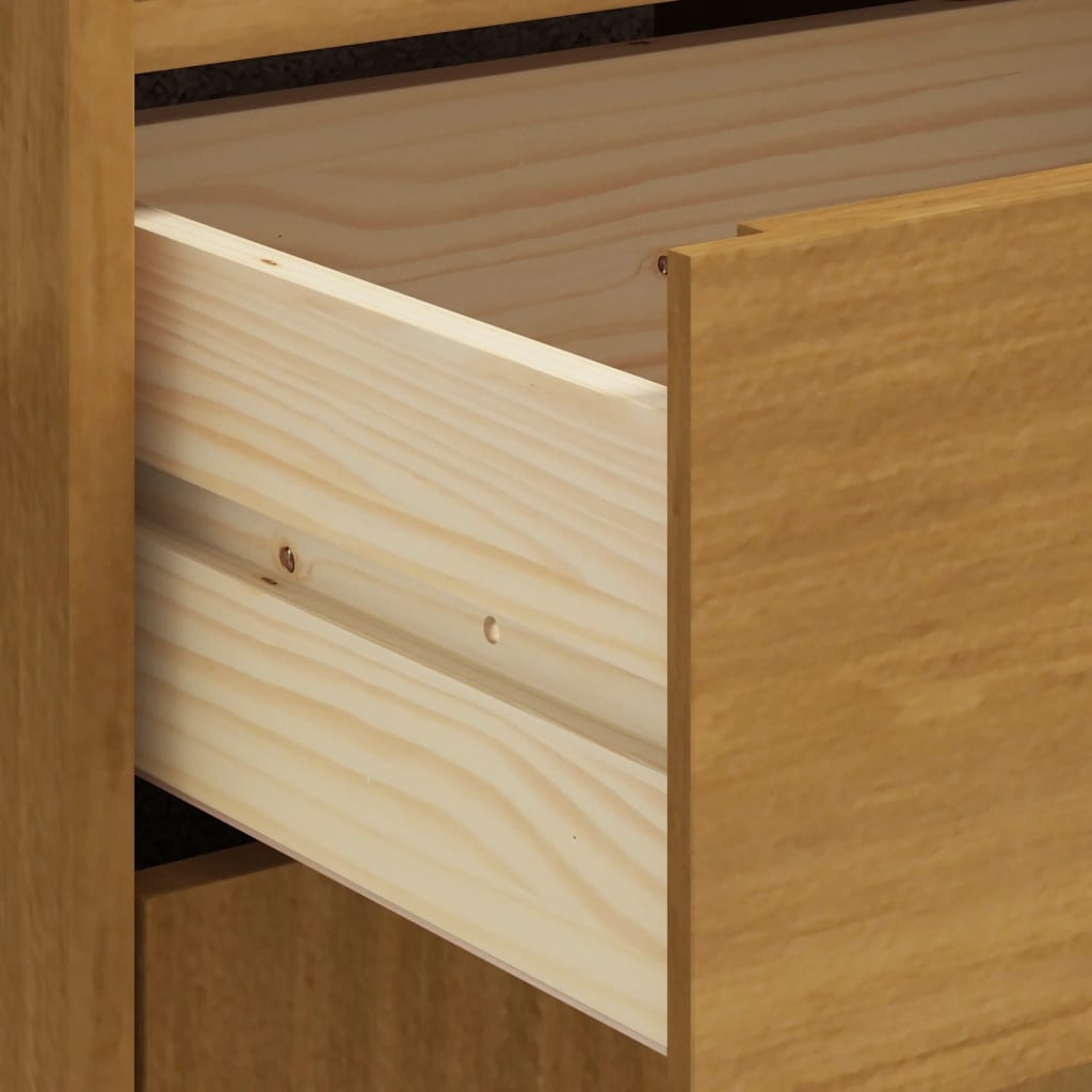 vidaXL Highboard with Glass Door FLAM 36.2"x15.7"x48.2" Solid Wood Pine