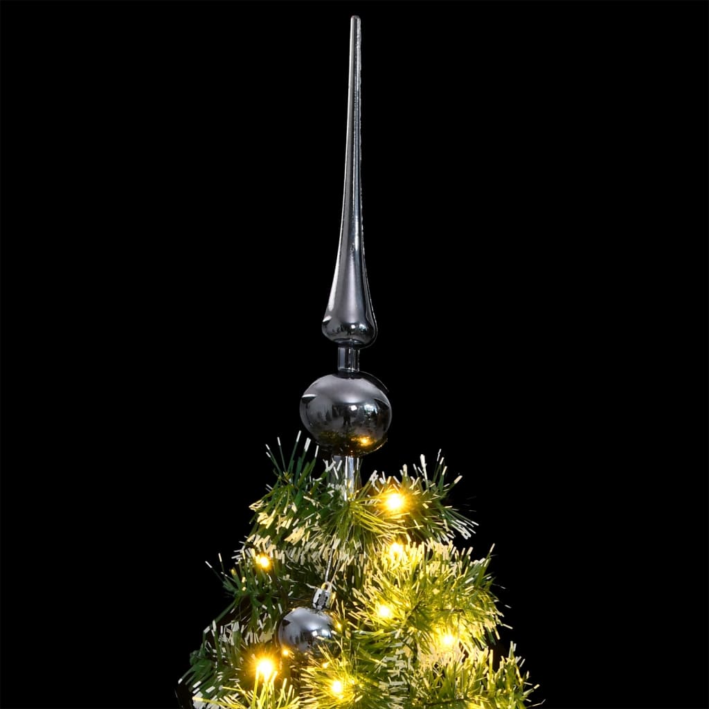 vidaXL Artificial Christmas Tree 150 LEDs&Ball Set&Flocked Snow 47.2"