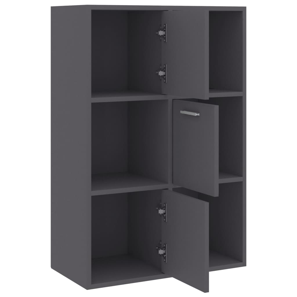 vidaXL Storage Cabinet Gray 23.6"x11.6"x35.4" Engineered Wood