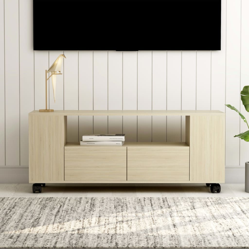 vidaXL TV Cabinet Sonoma Oak 47.2"x13.8"x16.9" Engineered Wood