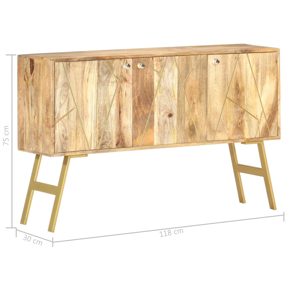 vidaXL Sideboard 46.5"x11.8"x29.5" Solid Mango Wood