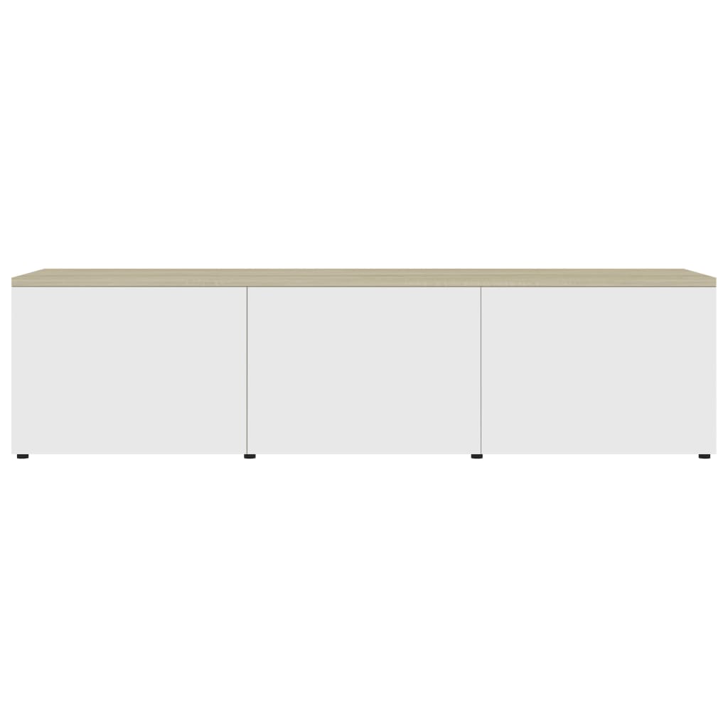 vidaXL TV Stand White and Sonoma Oak 47.2"x13.4"x11.8" Engineered Wood