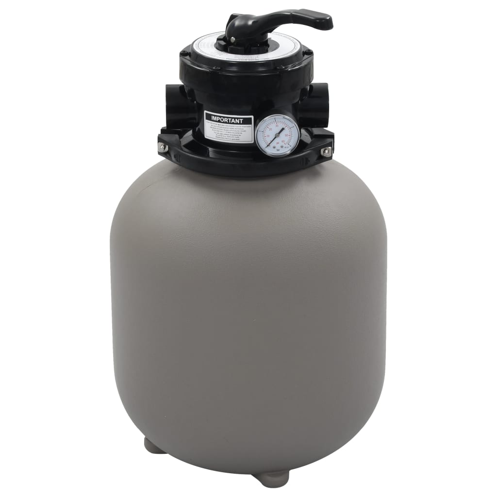 vidaXL Pool Sand Filter with 4 Position Valve Gray 1.4"