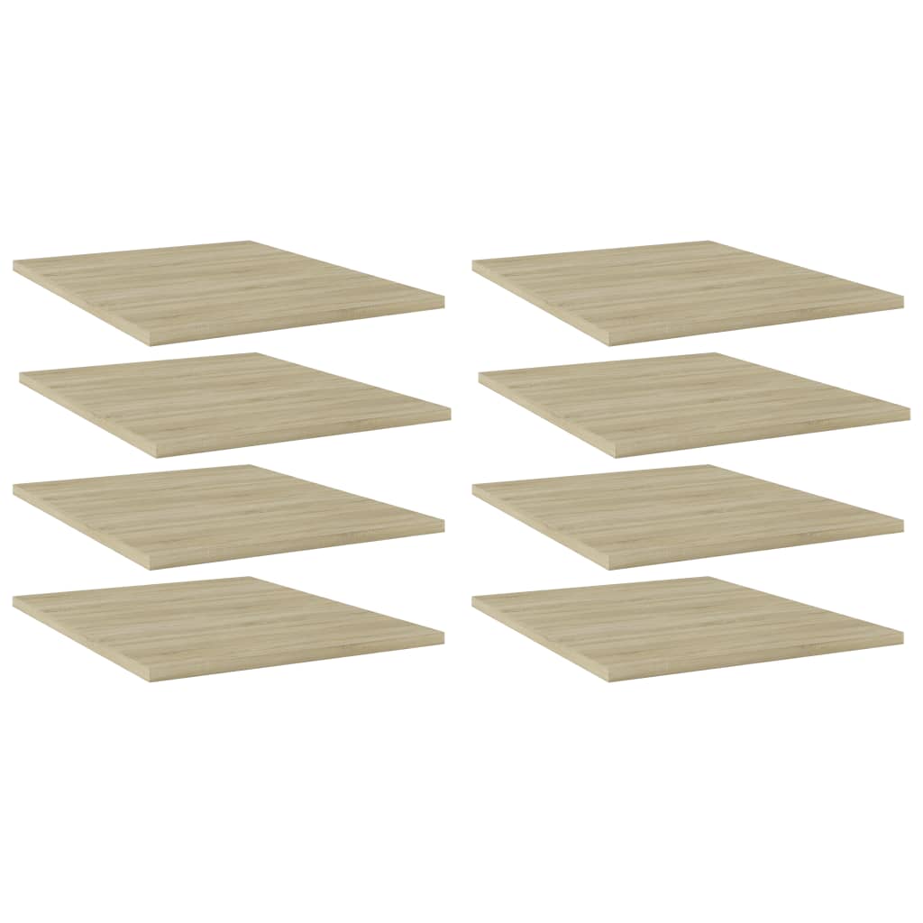 vidaXL Bookshelf Boards 8 pcs Sonoma Oak 15.7"x19.7"x0.6" Chipboard