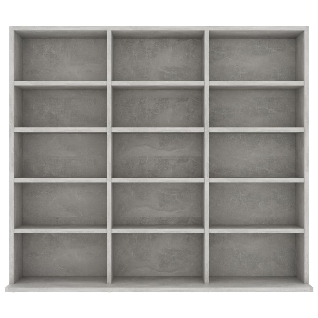 vidaXL CD Cabinet Concrete Gray 40.2"x9.1"x35.2" Engineered Wood
