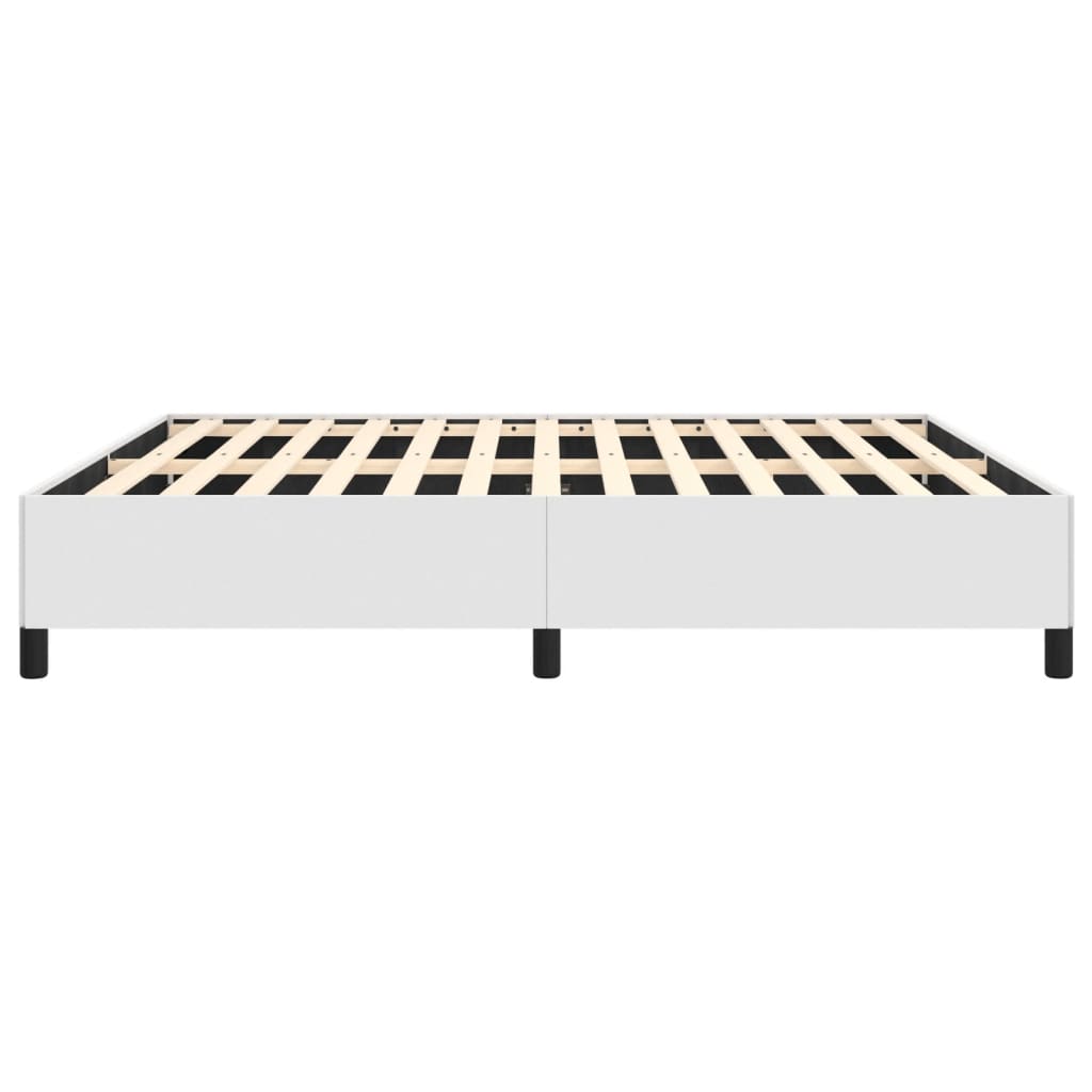 vidaXL Bed Frame White 59.8"x79.9" Queen Faux Leather