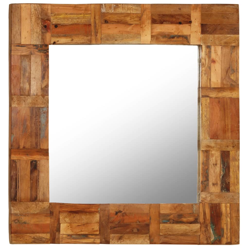 vidaXL Wall Mirror Solid Reclaimed Wood 23.6"x23.6"