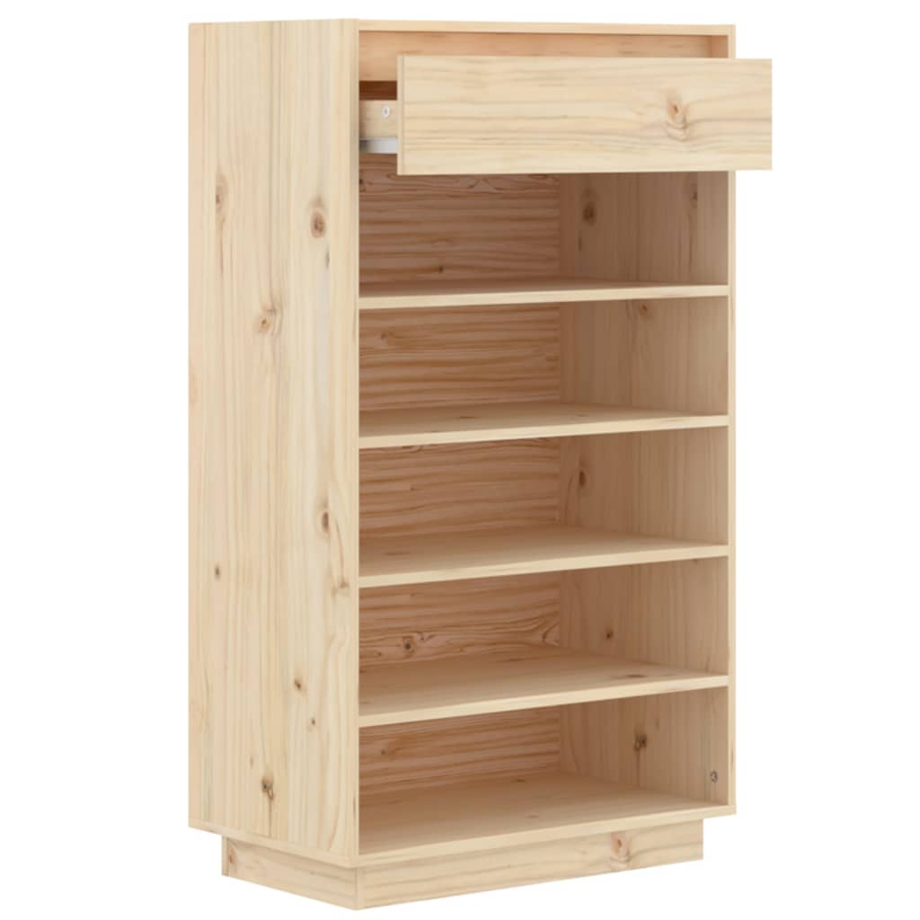 vidaXL Shoe Cabinet 23.6"x13.4"x41.3" Solid Wood Pine