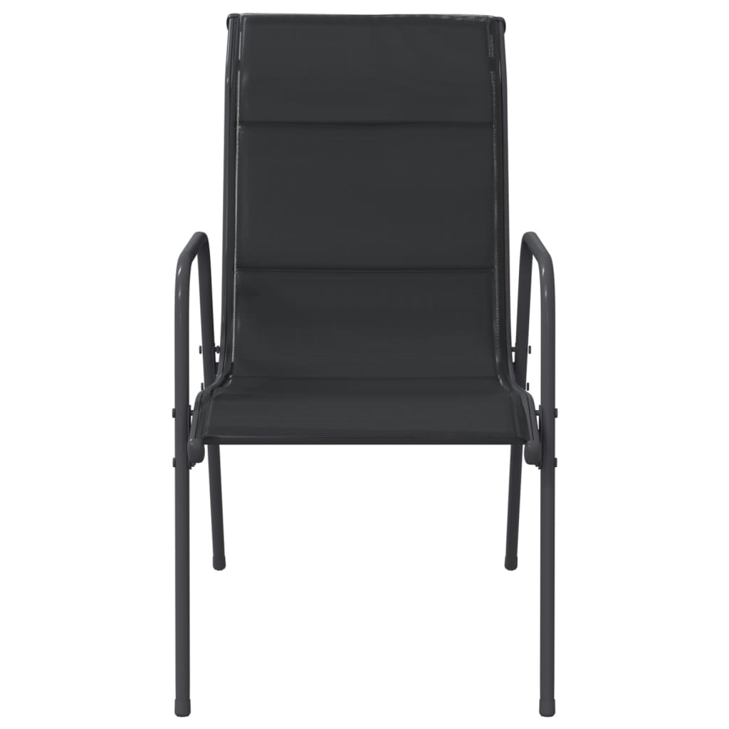 vidaXL Patio Chairs 2 pcs Steel and Textilene Black
