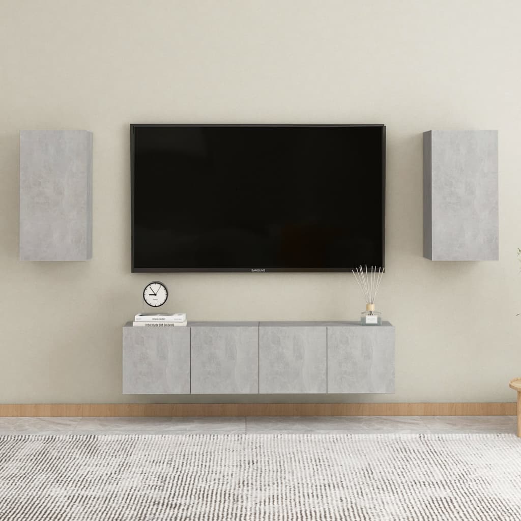 vidaXL TV Stand Concrete Gray 12"x11.8"x23.6" Engineered Wood