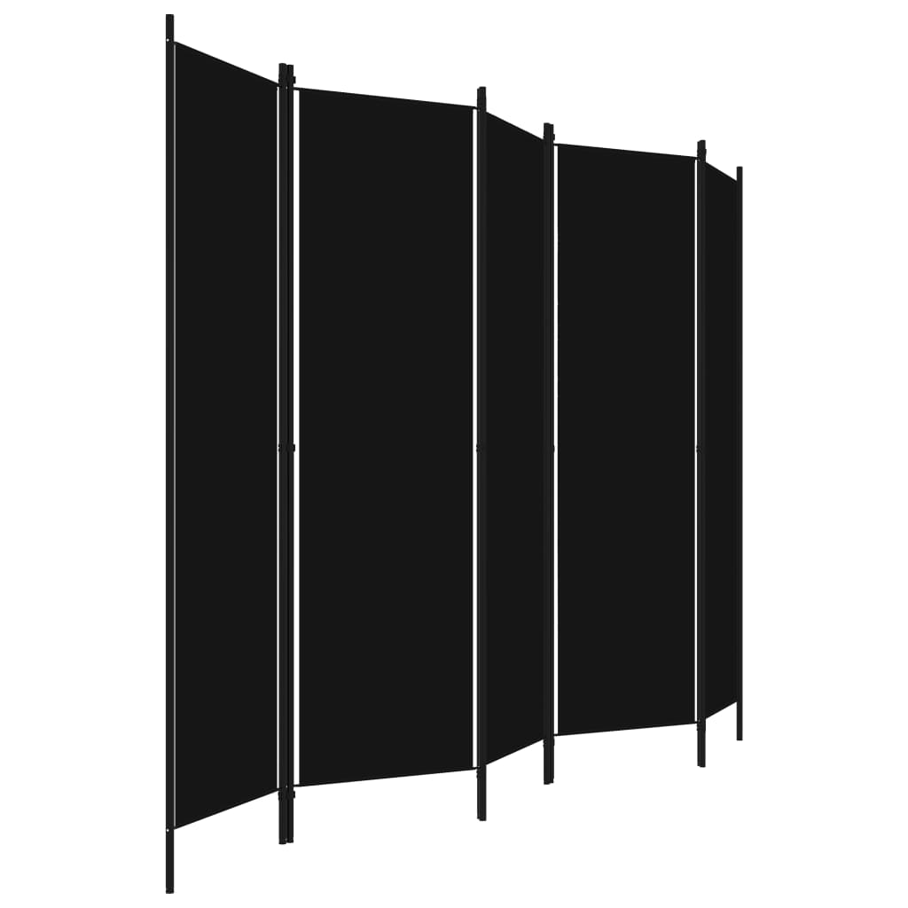 vidaXL 5-Panel Room Divider Black 98.4"x70.9"