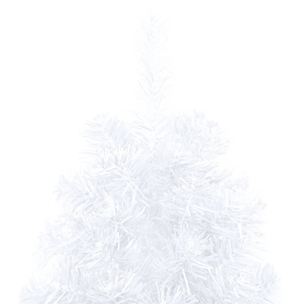 vidaXL Artificial Half Pre-lit Christmas Tree with Ball Set White 82.7"