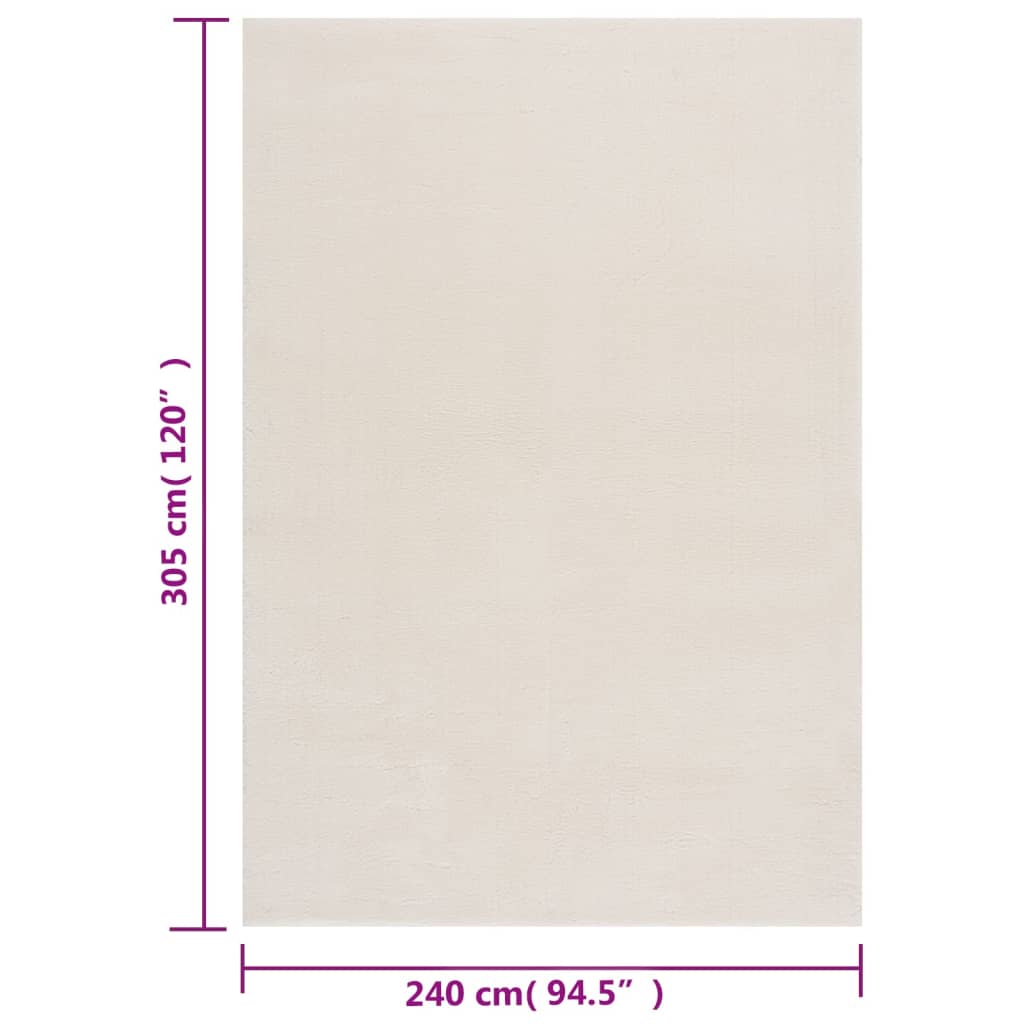 vidaXL Shaggy Rug Cream White 8'x10' Polyester