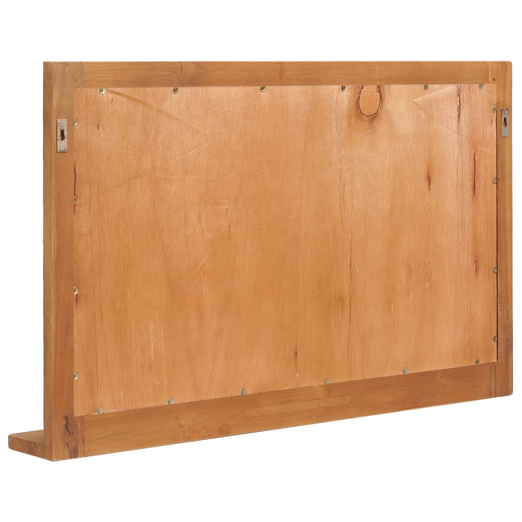 vidaXL Wall Mirror with Shelf 39.4"x4.7"x23.6" Solid Teak Wood