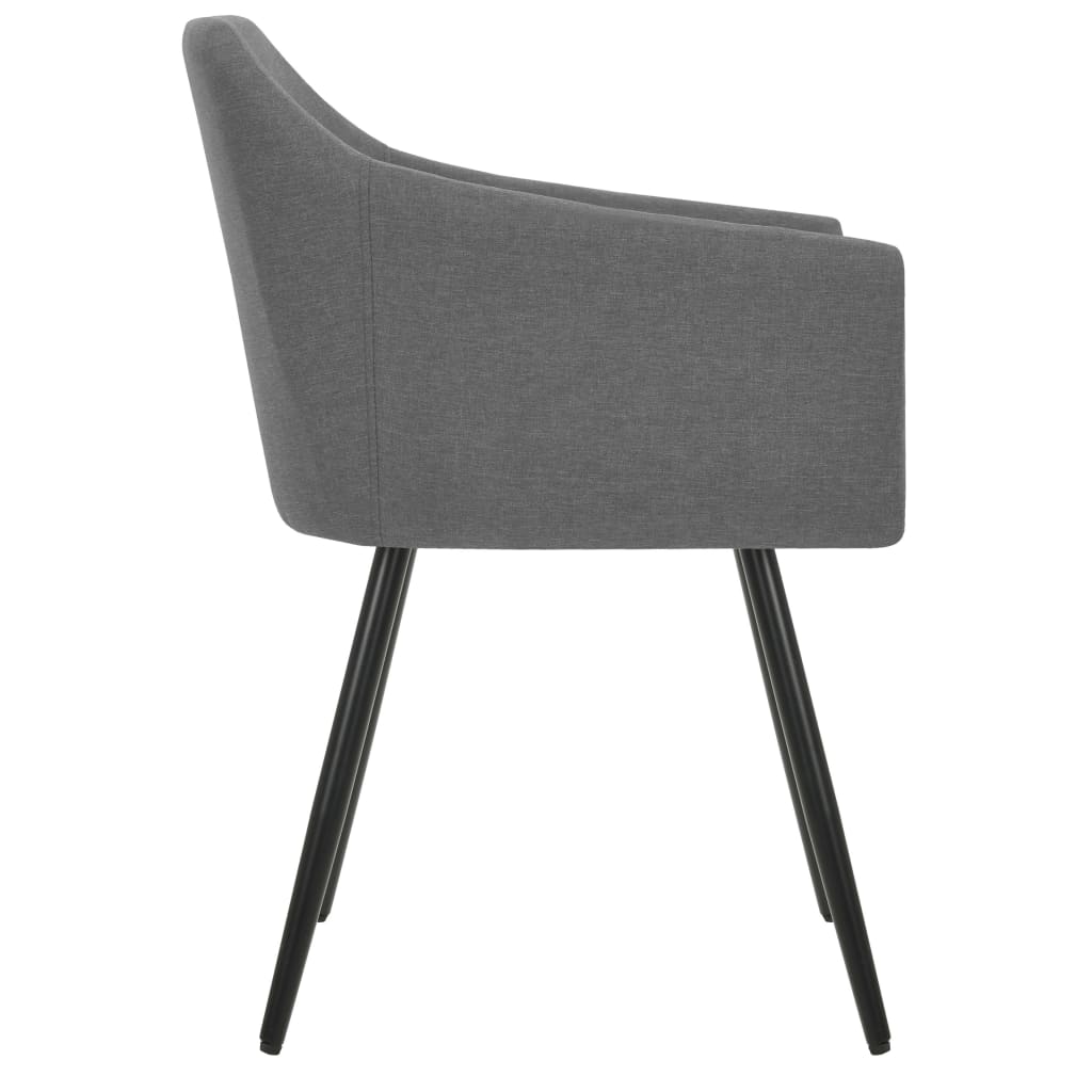 vidaXL Dining Chairs 2 pcs Light Gray Fabric