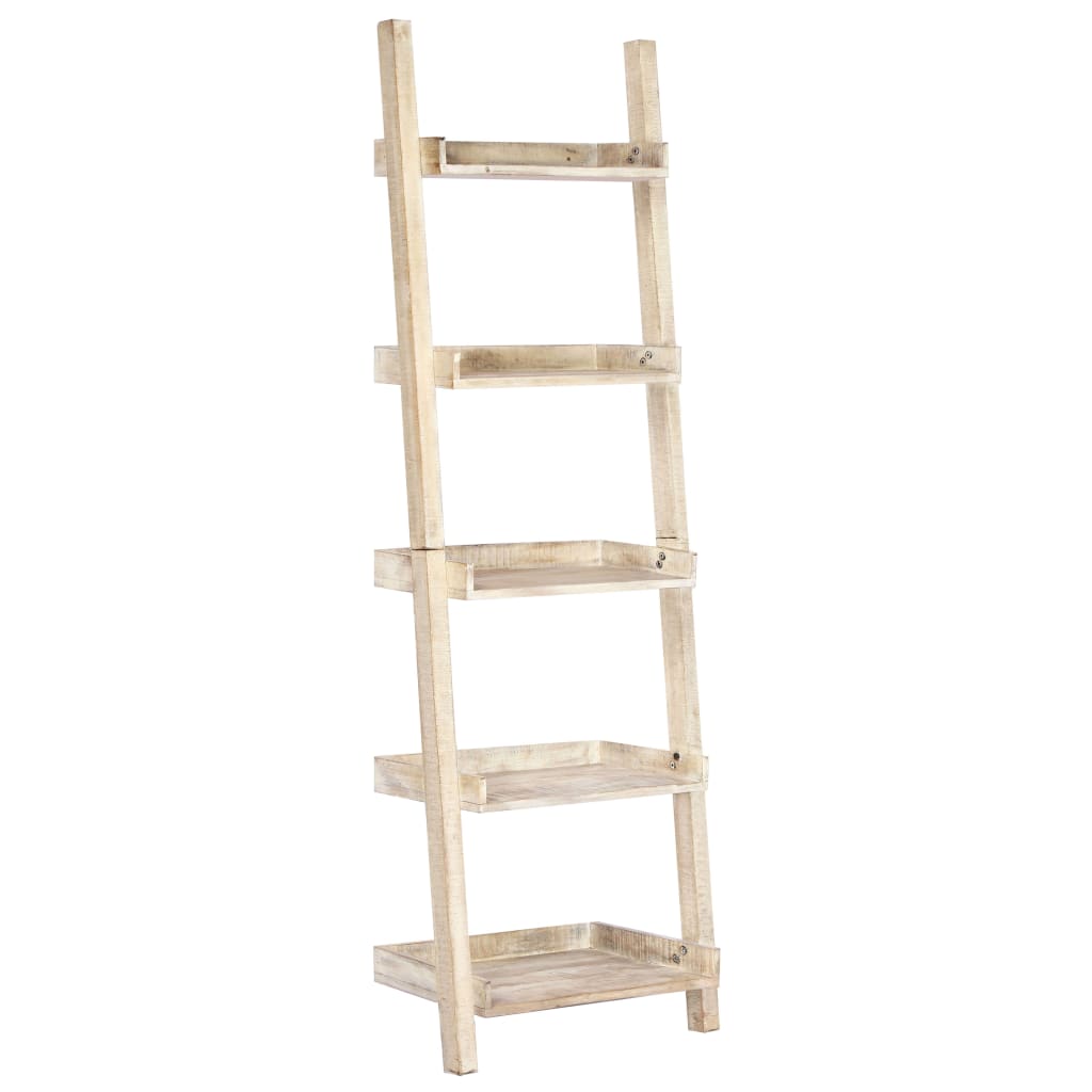 vidaXL Ladder Shelf White 29.5"x14.6"x80.7" Solid Mango Wood