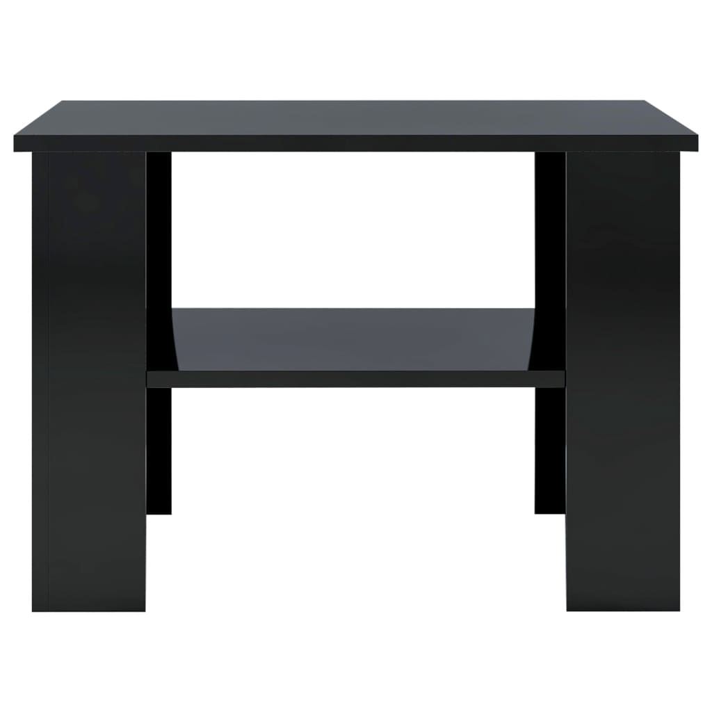 vidaXL Coffee Table High Gloss Black 23.6" x 23.6" x 16.5" Engineered Wood