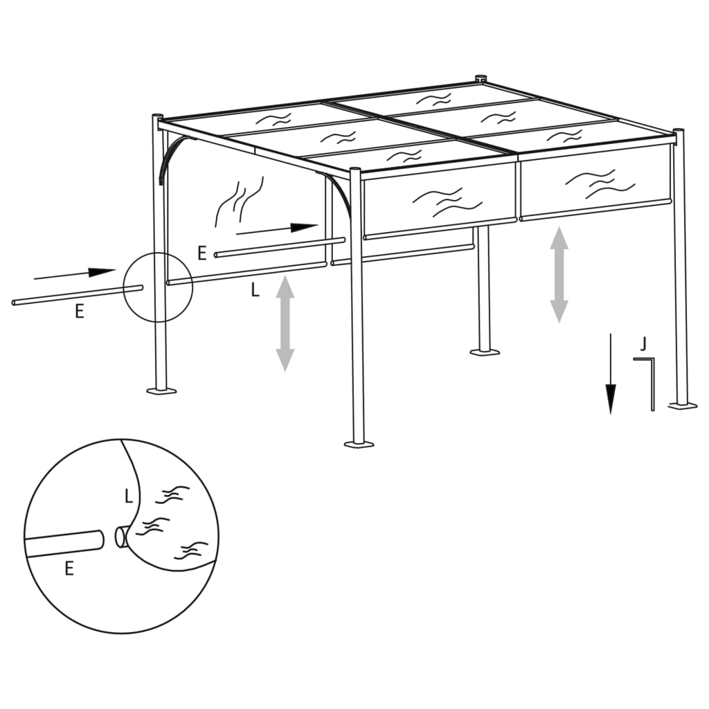 vidaXL Garden Pergola with Retractable Roof 9.8'x9.8' Anthracite