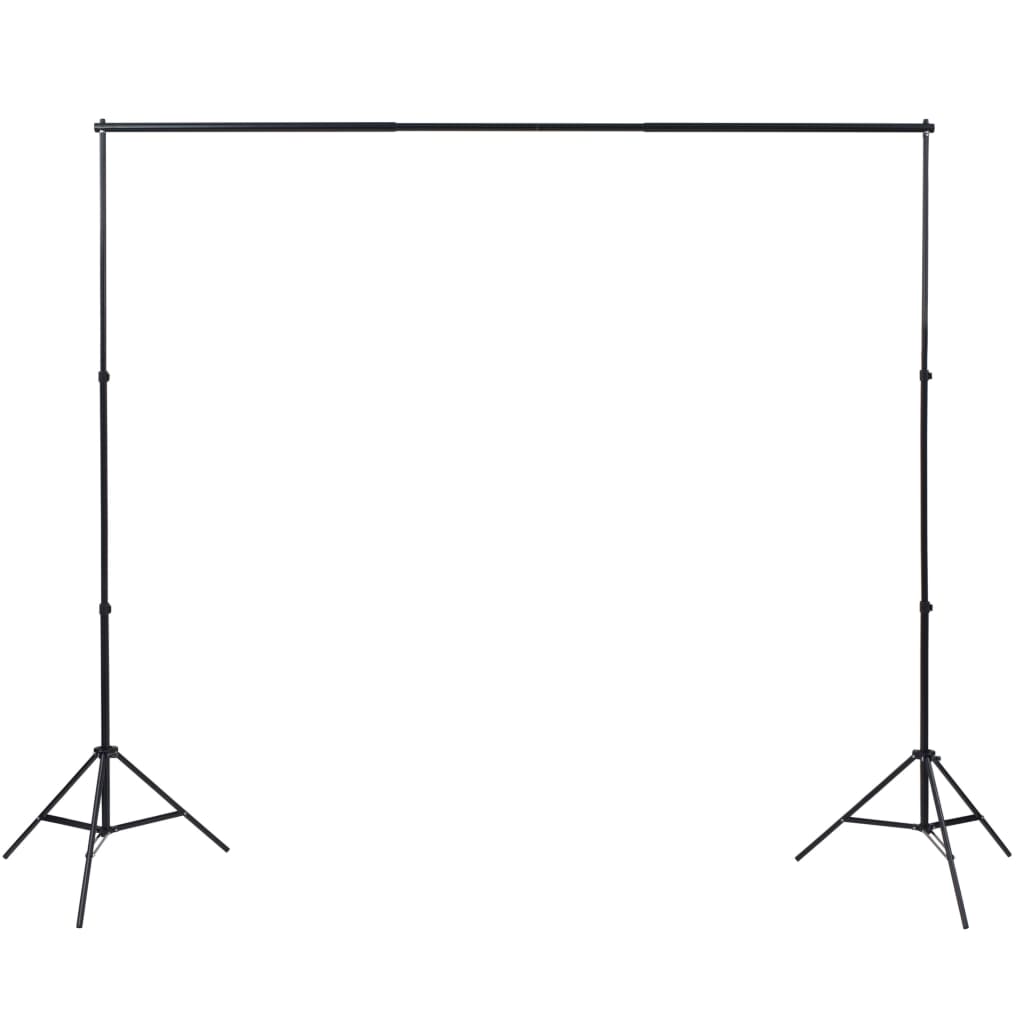 vidaXL Photo Studio Kit 3 Cotton Backdrops Adjustable Frame 10x20 ft