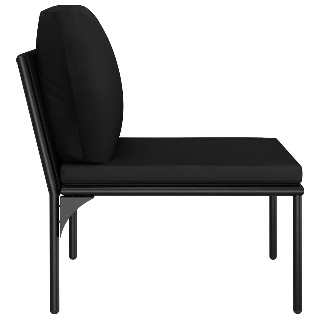 vidaXL 5 Piece Patio Lounge Set with Cushions Black PVC