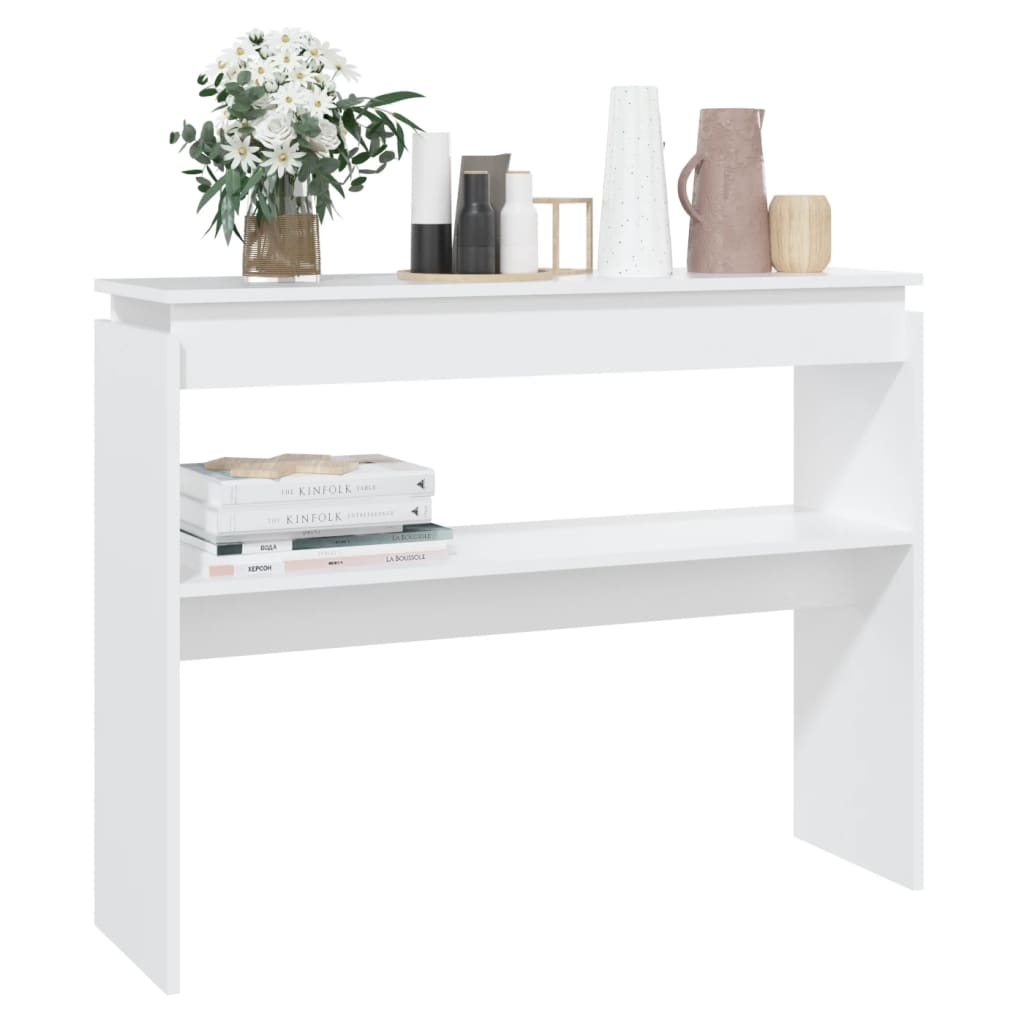 vidaXL Console Table White 40.2"x11.8"x31.5" Engineered Wood