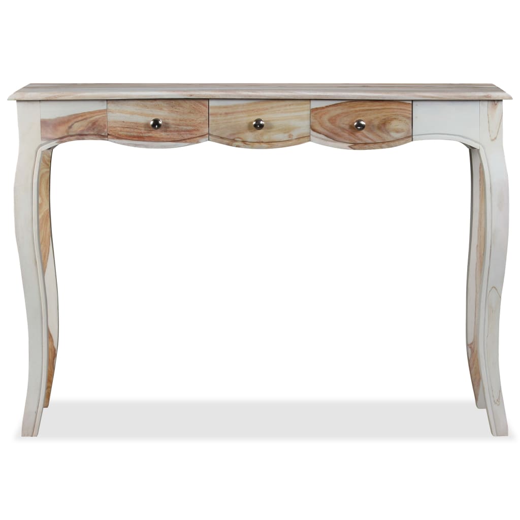 vidaXL Console Table with 3 Drawers Solid Sheesham Wood 43.3"x15.7"x29.9"