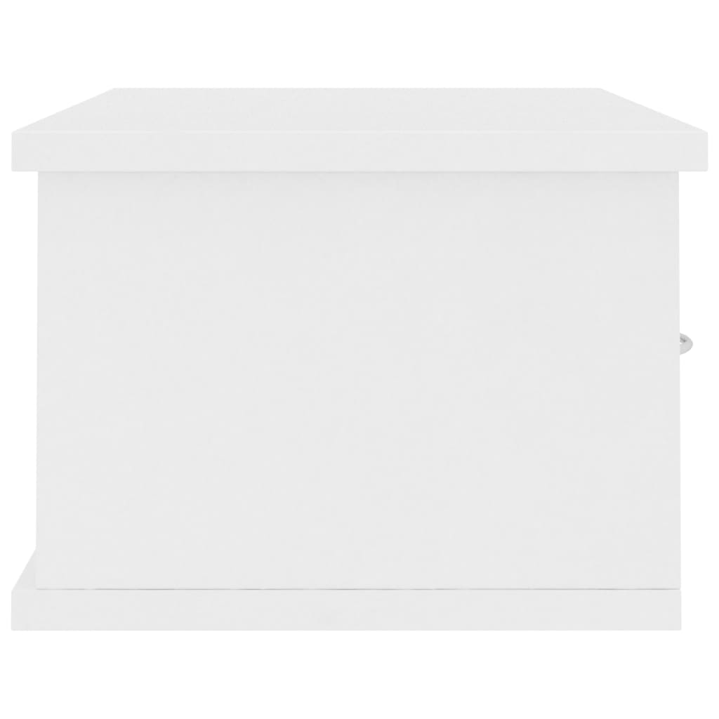 vidaXL Wall-mounted Drawer Shelf White 23.6"x10.2"x7.3" Engineered Wood