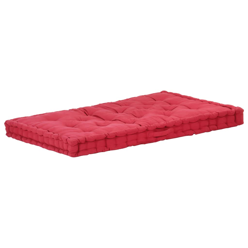 vidaXL Pallet Floor Cushion Cotton 47.2"x31.5"x3.9" Burgundy