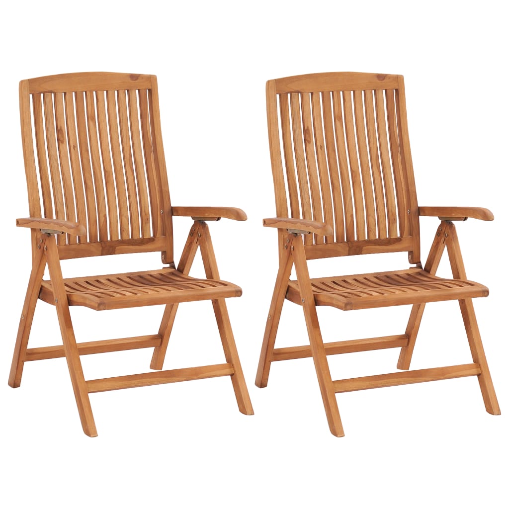vidaXL Patio Chairs 2 pcs with Anthracite Cushions Solid Teak Wood