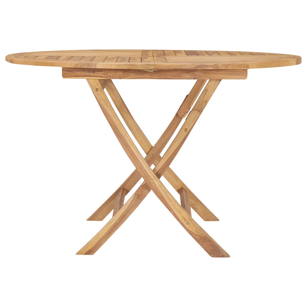 vidaXL Folding Patio Table Ø 47.2" Solid Teak Wood
