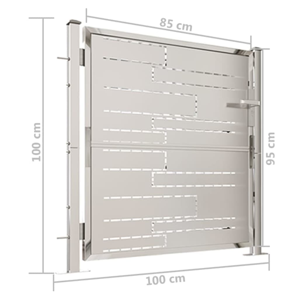 vidaXL Garden Gate 39.4"x39.4" Stainless Steel