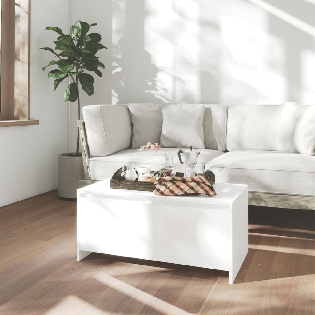 vidaXL Coffee Table White 35.4"x19.7"x16.3" Engineered Wood