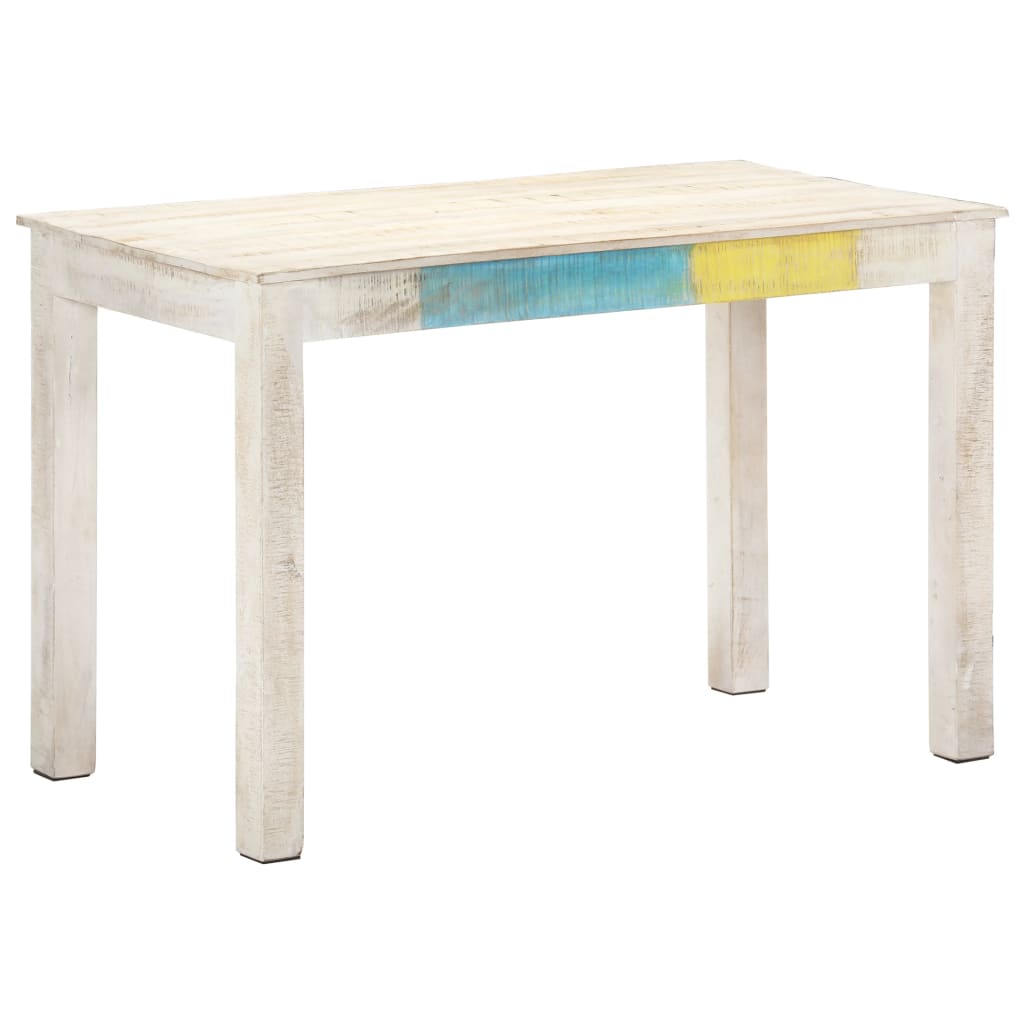 vidaXL Dining Table White 47.2"x23.6"x29.9" Solid Mango Wood