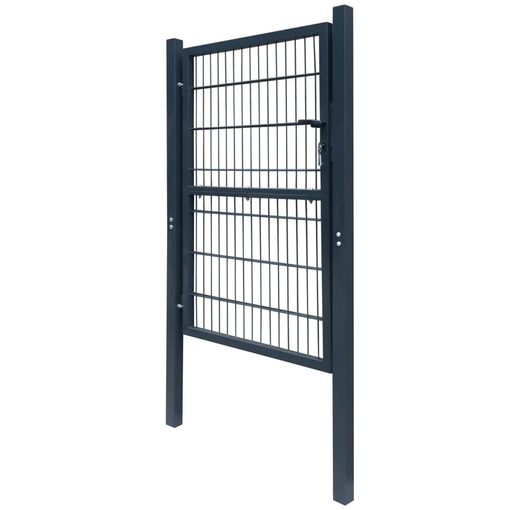 vidaXL 2D Fence Gate (Single) Anthracite Gray 41.7"x82.7"