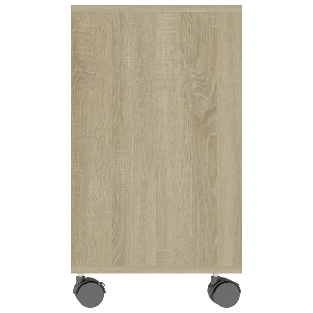 vidaXL Side Table White and Sonoma Oak 27.6"x13.8"x21.7" Engineered Wood