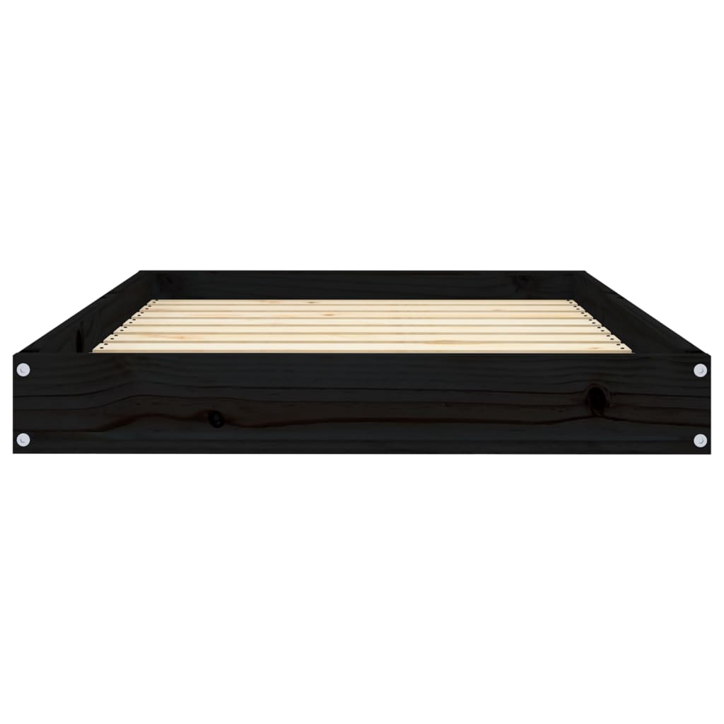 vidaXL Dog Bed Black 36"x25.2"x3.5" Solid Wood Pine