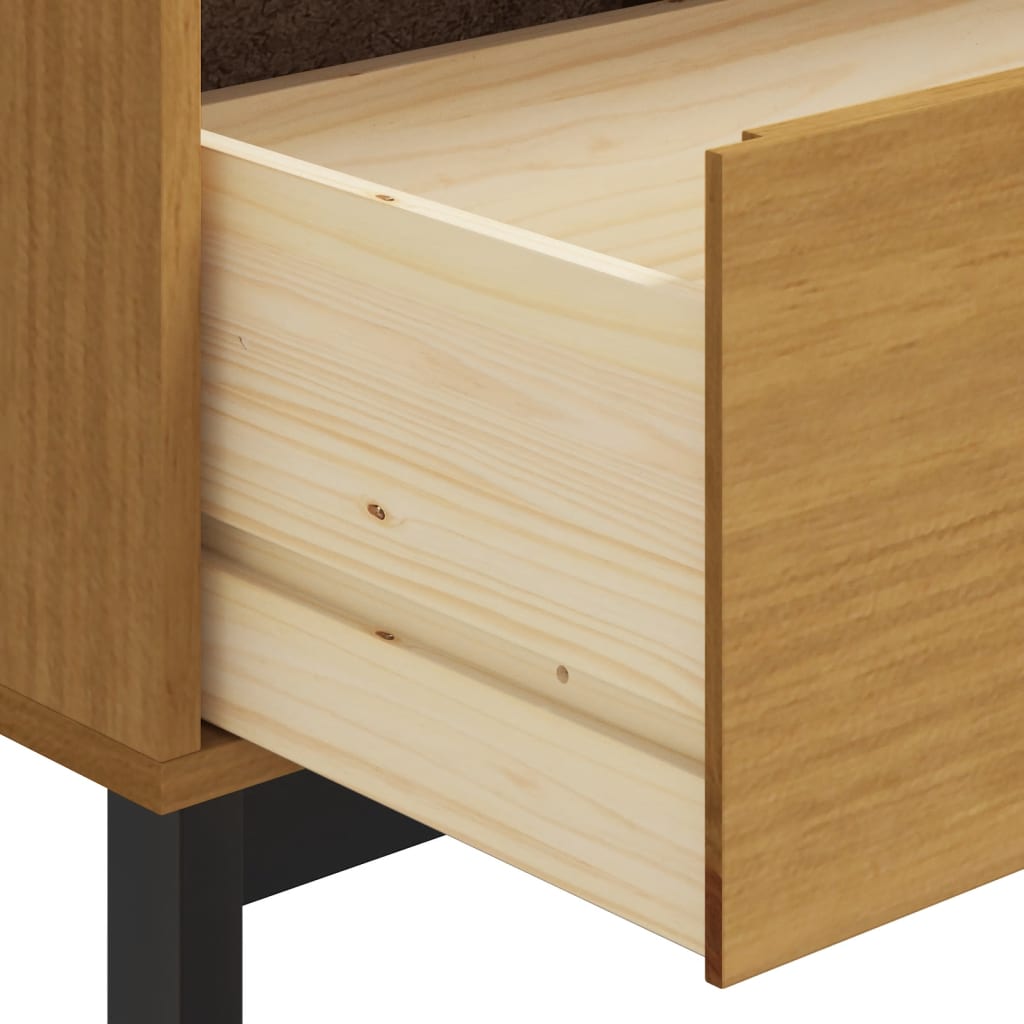 vidaXL Sideboard with Glass Door FLAM 43.3"x15.7"x31.5" Solid Wood Pine