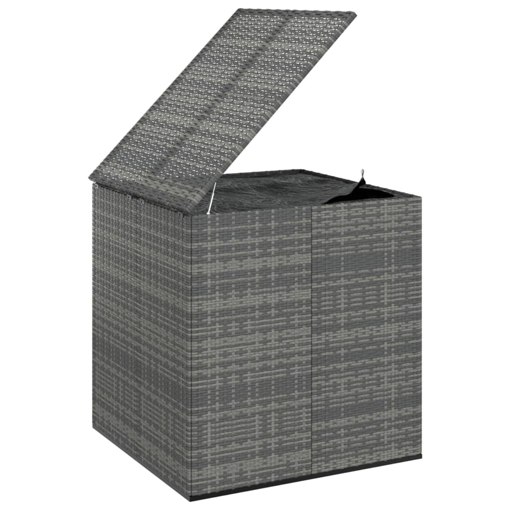 vidaXL Patio Cushion Box PE Rattan Gray