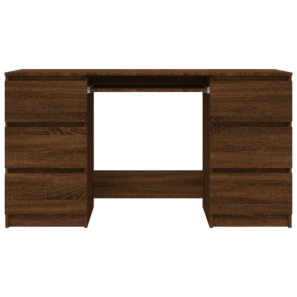 vidaXL Writing Desk Brown Oak 55.1"x19.7"x30.3" Engineered Wood