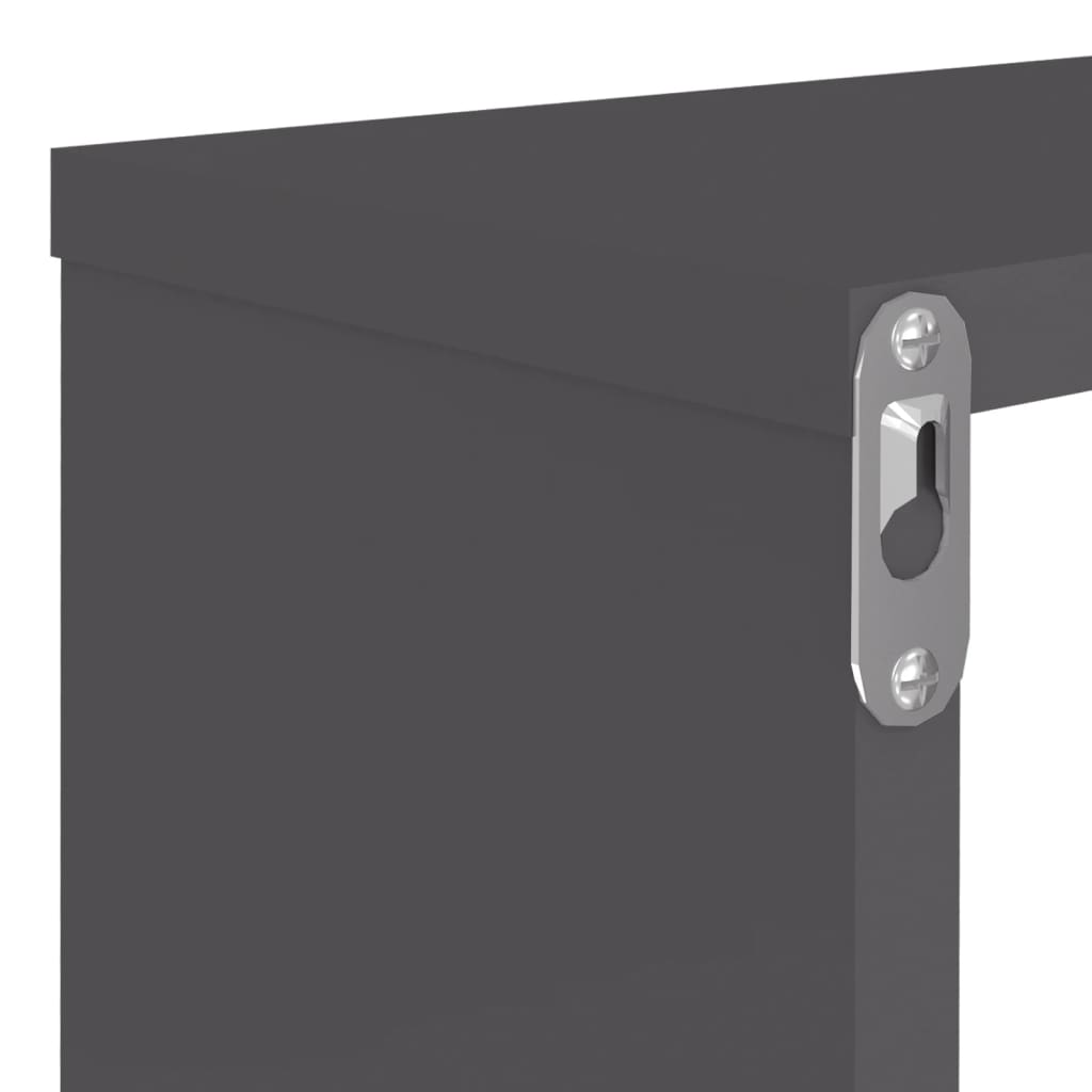 vidaXL Wall Cube Shelves 4 pcs Gray 31.5"x5.9"x10.4" Engineered Wood