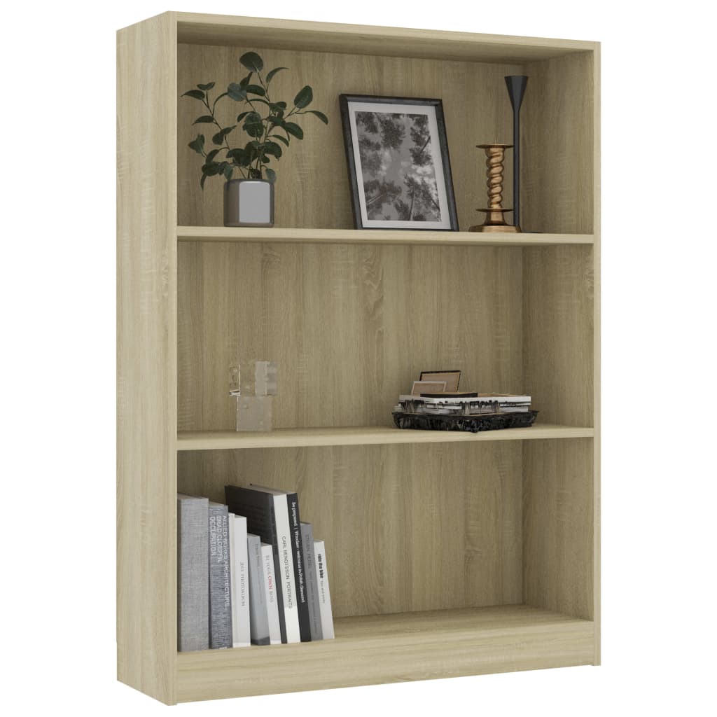 vidaXL Bookshelf Sonoma Oak 31.5"x9.4"x42.5" Engineered Wood