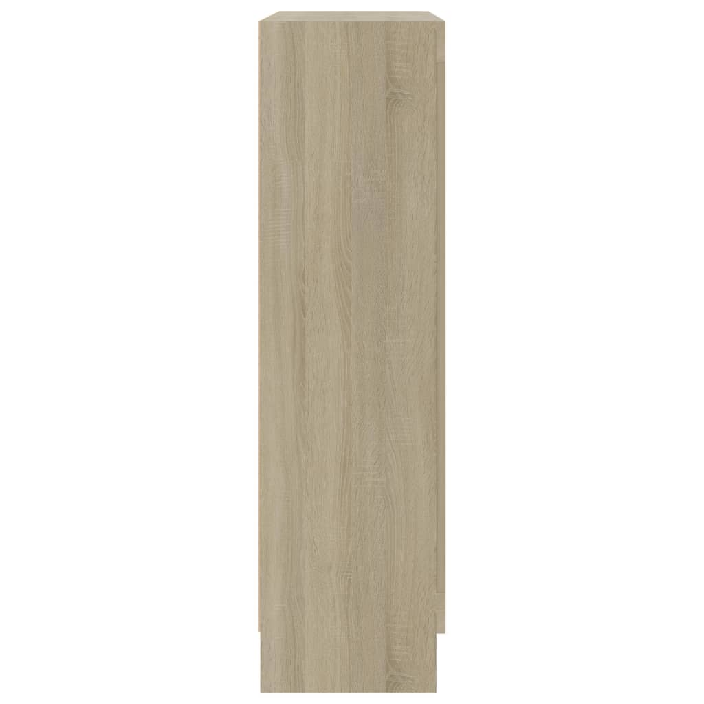 vidaXL Vitrine Cabinet Sonoma Oak 32.5"x12"x45.3" Engineered Wood